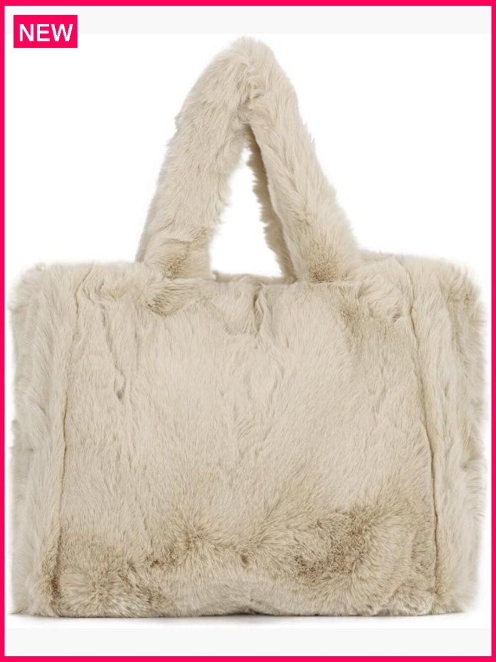 Faux Fur Tote Bag, Soft Fuzzy Winter Handbag for Commute Shopping